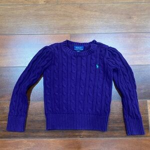 Polo Ralph Lauren - Girls Purple Cardigan Sweater - 4/4T